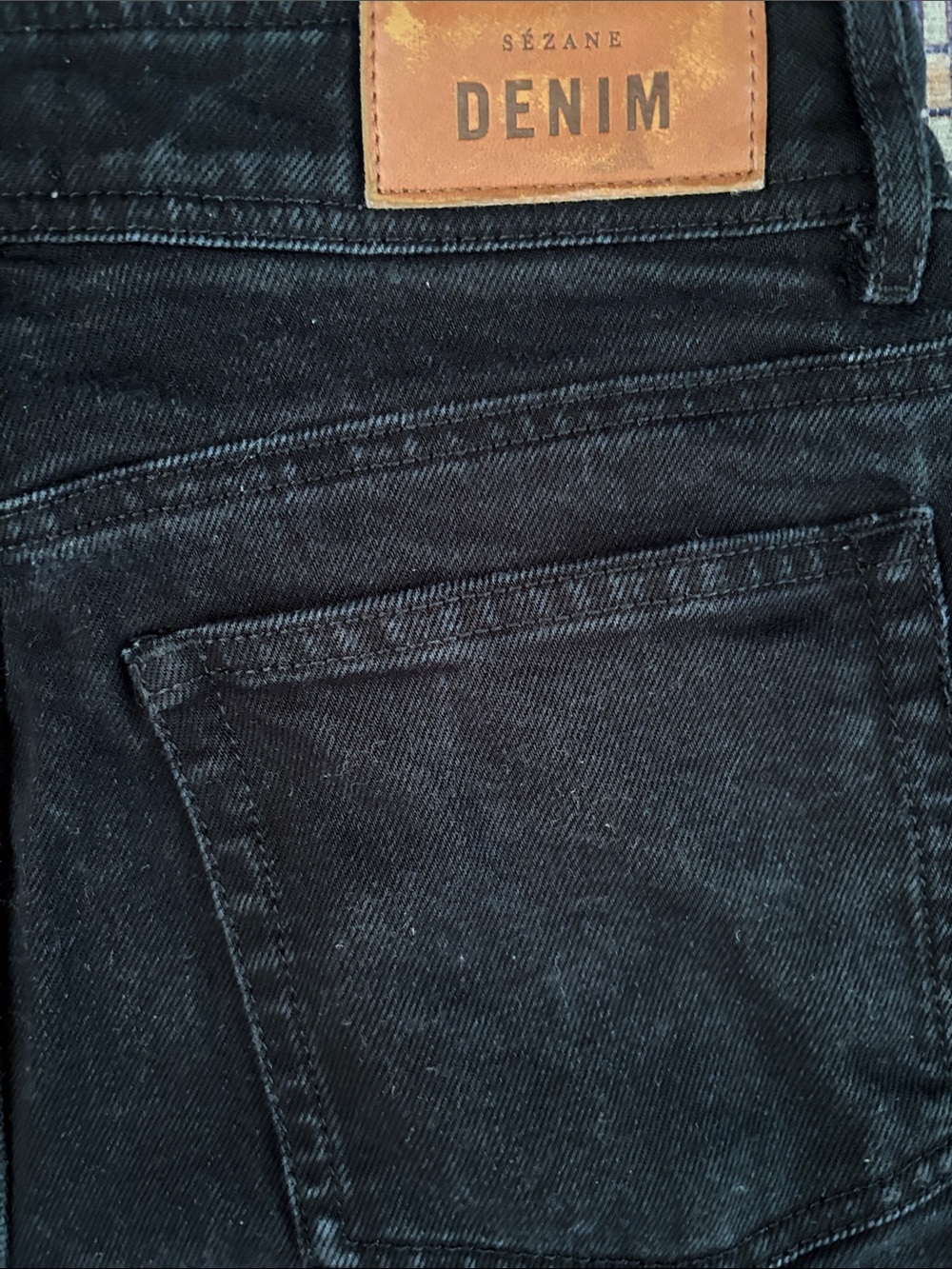 SEZANE ❤️ Black Denim High Rise Straight Cropped Jeans Size 36 / US 2-4